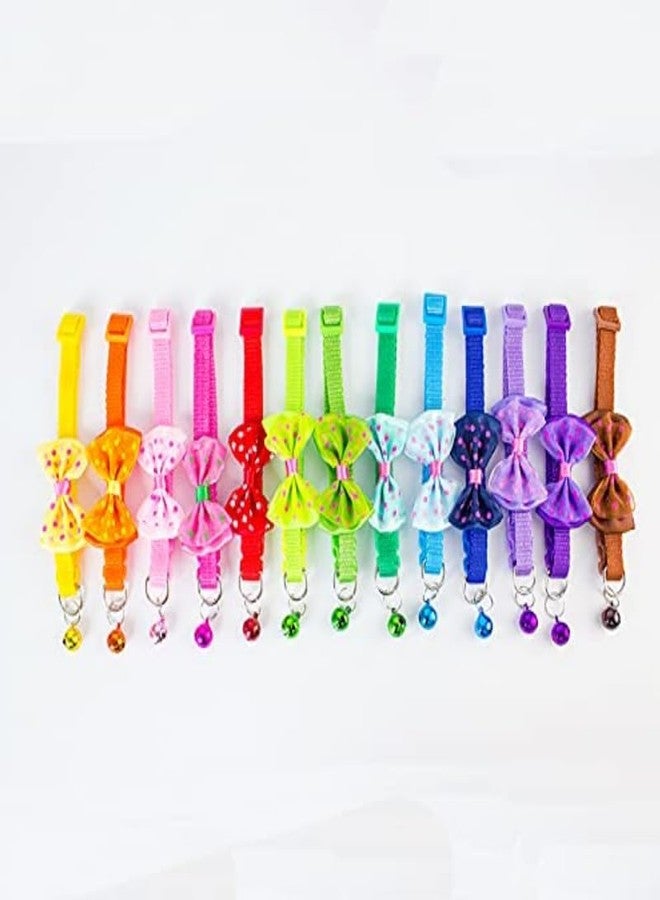 KittuPet Pack of 8 pcs Collar Bow tie Deisgn Reverisble Interactive Collar for Your Kitten Pupies Dog Size 10 MM Random Color - Image 4